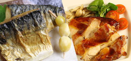 今月のレシピに「鯖切り身焼き」「鶏肉の照り焼き」を掲載